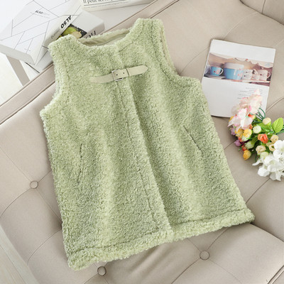 Női pehelymellény zöld, sárga és bézs színben