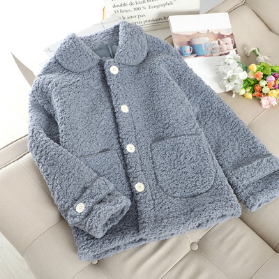 Дамско пухено палто с копчета и джобове в различни цветове