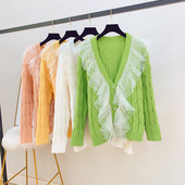 Női mellény V-nyakú, tüllel és gyöngyökkel több színben