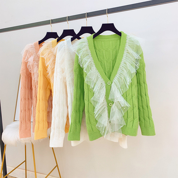 Női mellény V-nyakú, tüllel és gyöngyökkel több színben