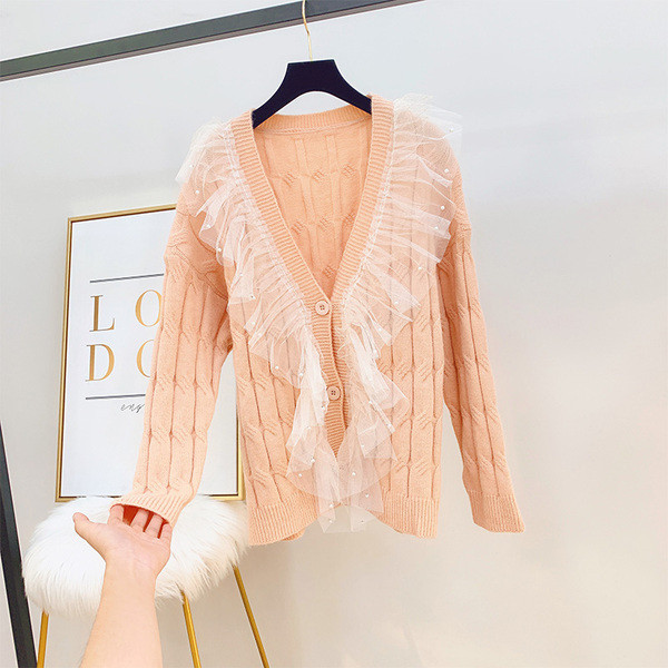 Női mellény V-nyakú, tüllel és gyöngyökkel több színben