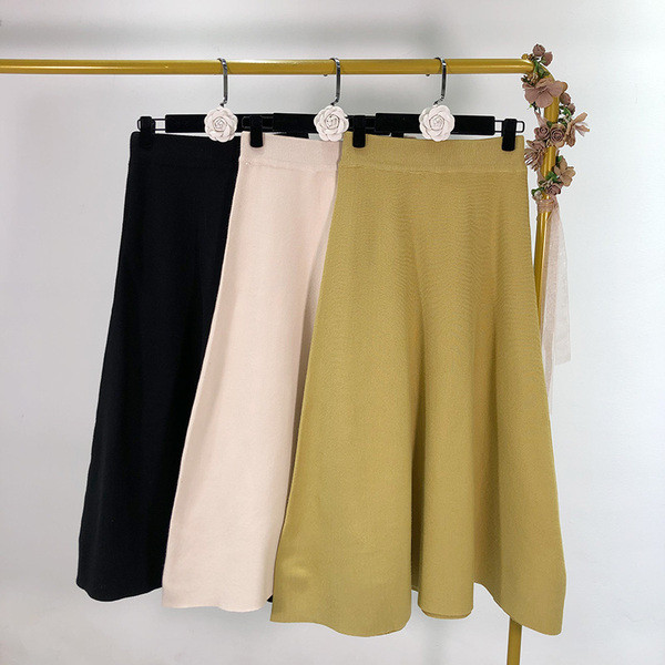 Kötött hosszú szoknya elasztikus derékkal, három színben - szabásmintás