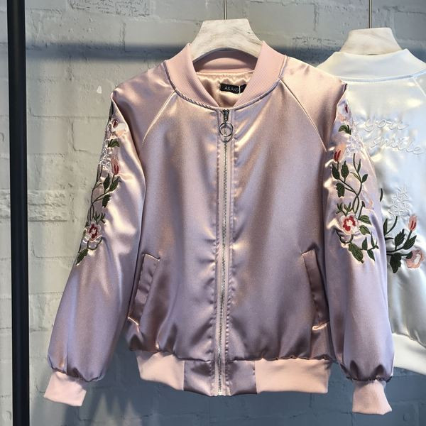 Modern női kabát hímzéssel és O-nyakkal, több színben