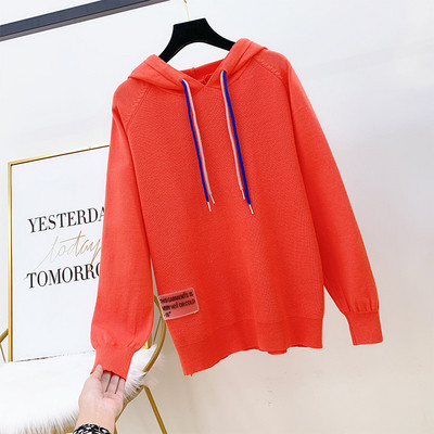 Modern női pulóver kapucnival több színben