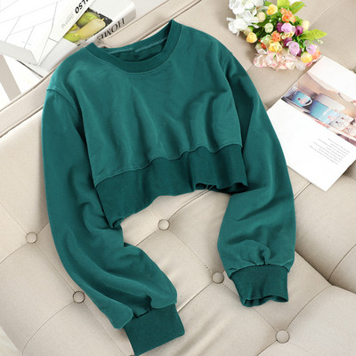 Alkalmi női rövid blúz ovális nyakkivágással, több színben