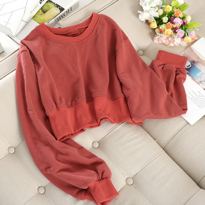 Alkalmi női rövid blúz ovális nyakkivágással, több színben