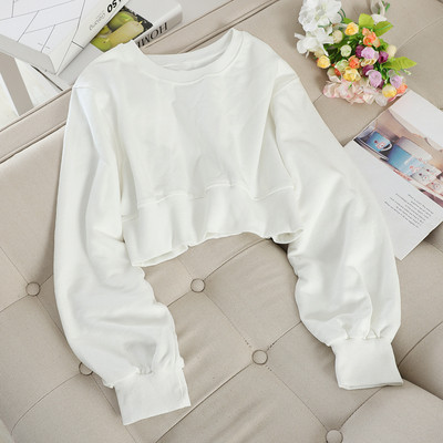 Alkalmi női rövid blúz ovális nyakkivágással, több színben