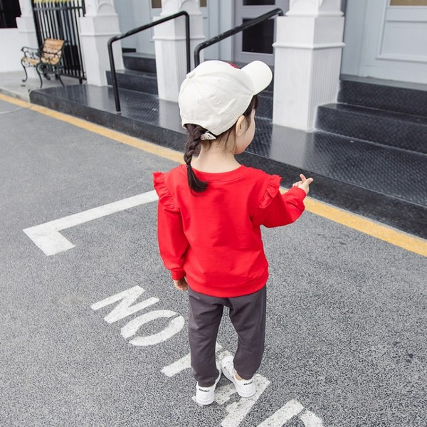 Modern, két részből álló gyerekkészlet, két színben hímzéssel lányoknak