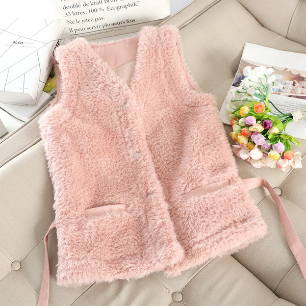 Vesta de puf de dama cu curea in talie in mai multe culori