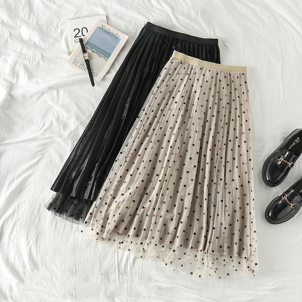 Γυναικεία φούστα με ψηλή μέση σε δύο χρώματα