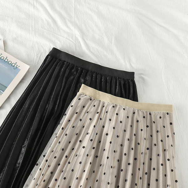 Γυναικεία φούστα με ψηλή μέση σε δύο χρώματα