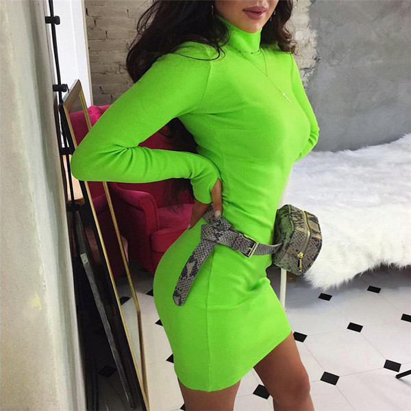 Hétköznapi női ruha Karcsú, hosszú ujjú modell több színben