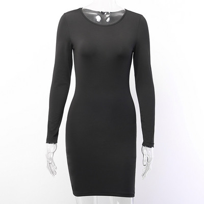 Rochie de dama model uni cu maneci lungi de culoare gri