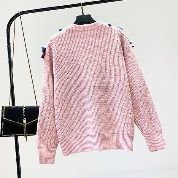 Pulover de damă modern cu decolteu O și mâneci lungi - mai multe culori