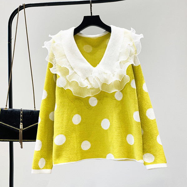 Νέο μοντέλο γυναικείο πουλόβερ πουά σε διάφορα χρώματα