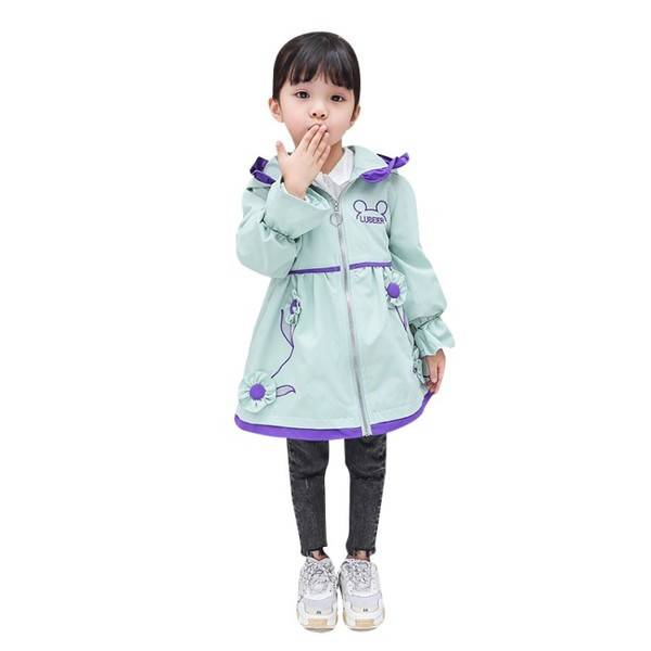 Modern gyerekkabát két színben 3D elemmel lányoknak