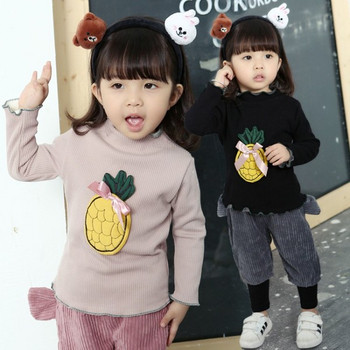 Модерна детска блуза за момичета в два цвята с панделка 
