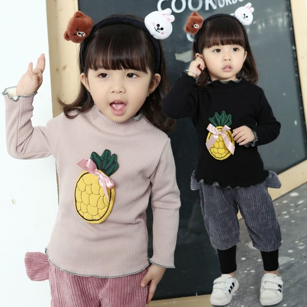 Modern gyerekblúz lányoknak két színben, szalaggal