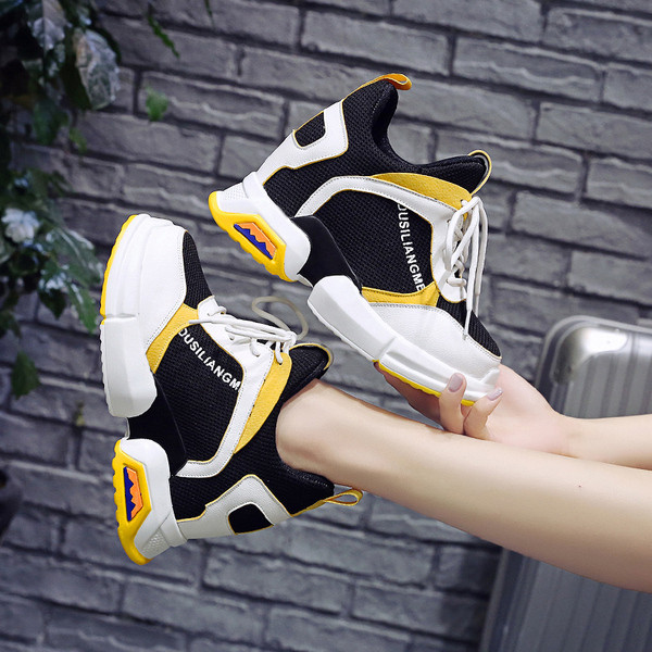 Adidasi sport dama cu talpa inalta si aspra in mai multe culori