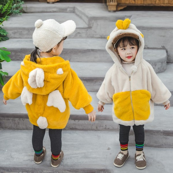 Modern gyerekkabát lányoknak két színben kapucnival