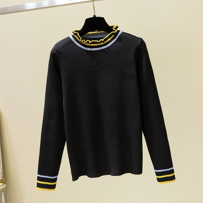 Pulover moale de dama cu decolteu oval si bucle in trei culori