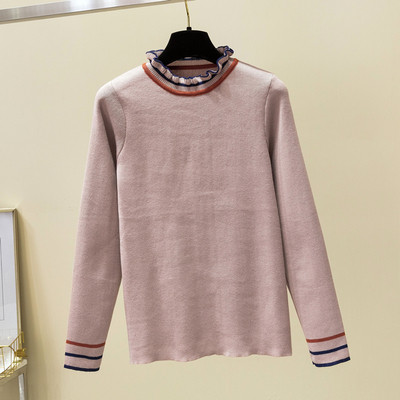 Pulover moale de dama cu decolteu oval si bucle in trei culori