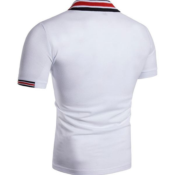 Férfi póló galléros és rövid ujjú fehér és kék színben