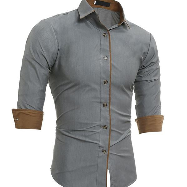Modern férfi ing gombokkal és gallérral, három színben