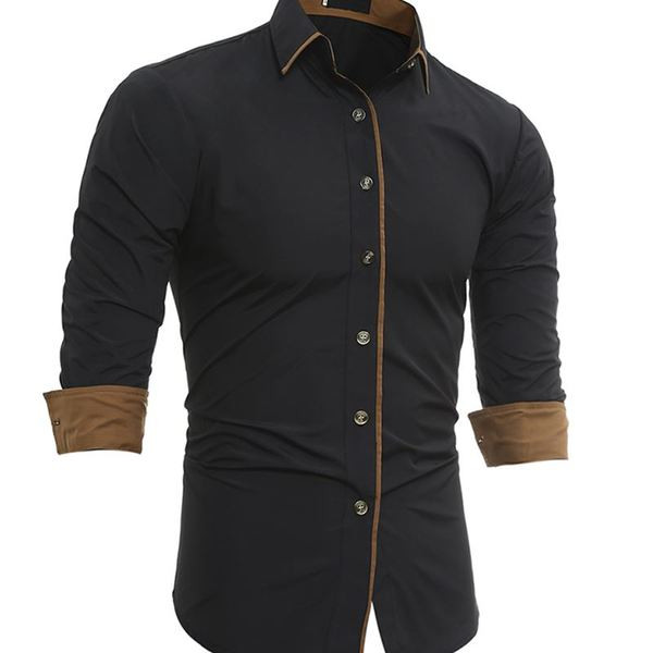 Modern férfi ing gombokkal és gallérral, három színben