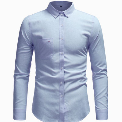Modern férfi ing klasszikus gallérral és hosszú ujjal