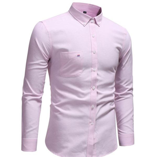 Modern férfi ing klasszikus gallérral és hosszú ujjal