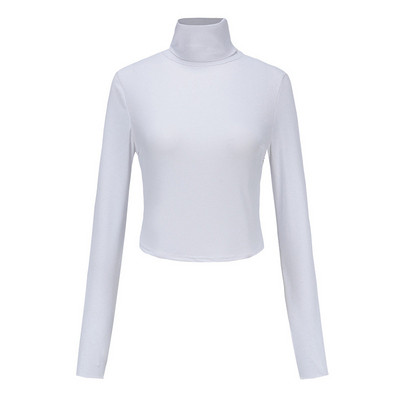 Új modell női blúz csupasz háttal és magas pólógallérral fehér és fekete színben