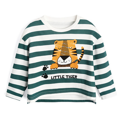 Bluza pentru copii in dungi cu aplicatie si maneci lungi pentru baieti