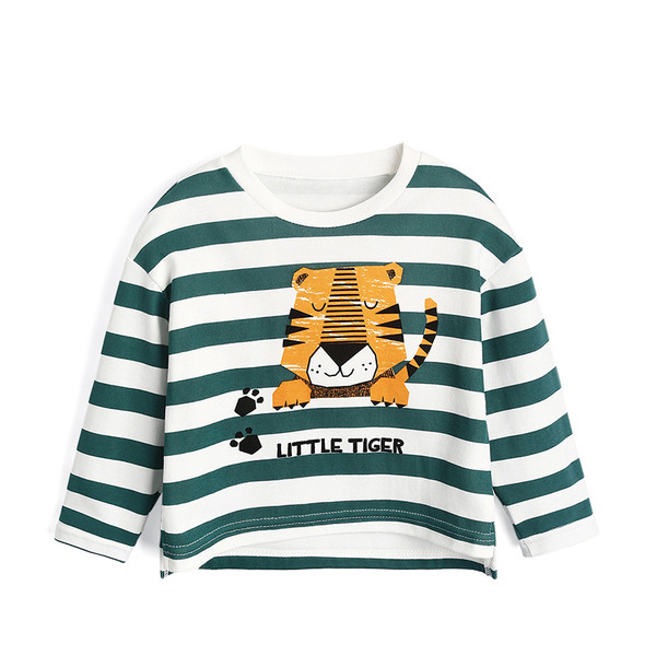 Bluza pentru copii in dungi cu aplicatie si maneci lungi pentru baieti