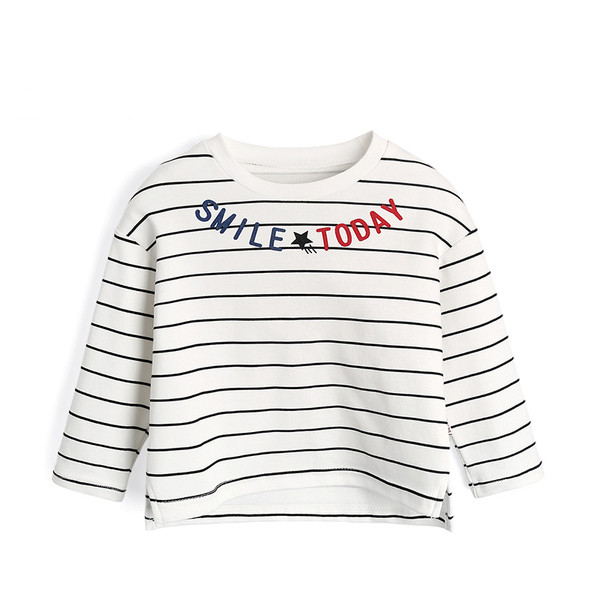 Csíkos gyerek blúz fehér színben, fiúknak felirattal