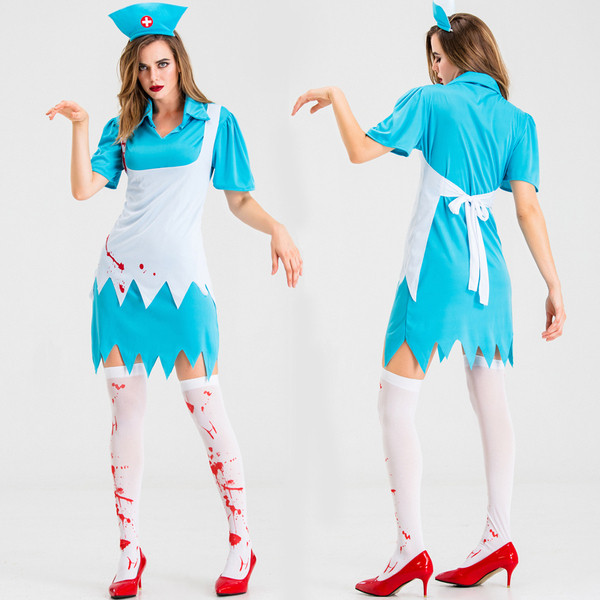 Set dama model NOU pentru Halloween in culoarea albastra