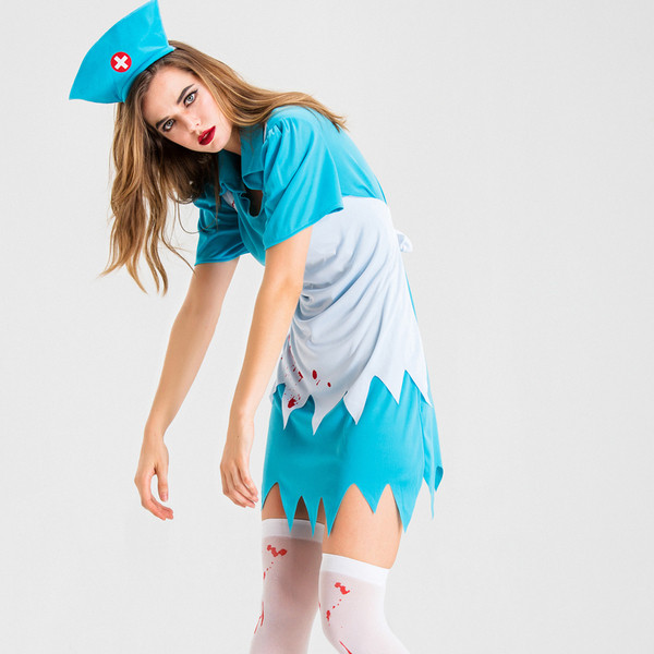 Set dama model NOU pentru Halloween in culoarea albastra