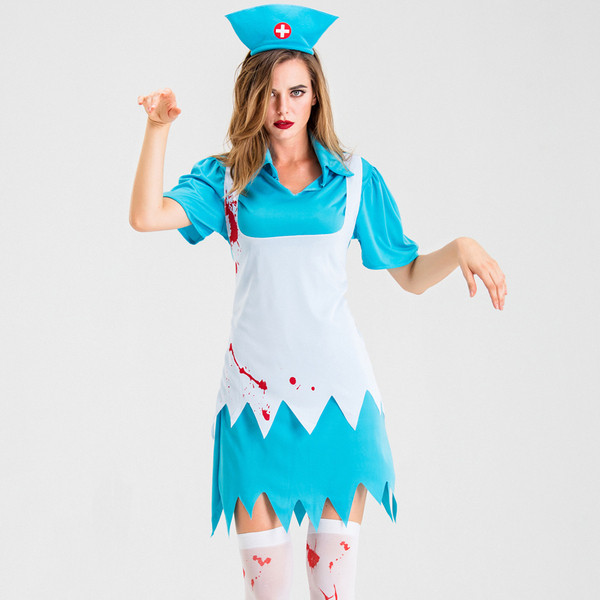 Set dama model NOU pentru Halloween in culoarea albastra