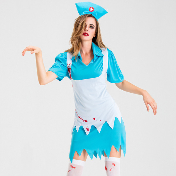 Set dama model NOU pentru Halloween in culoarea albastra