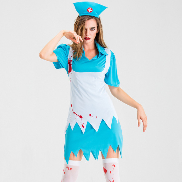 Set dama model NOU pentru Halloween in culoarea albastra