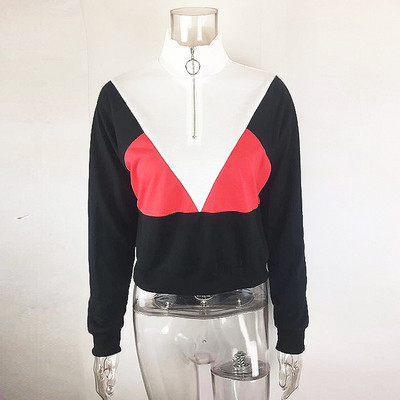 Νέο μοντέλο γυναικείο φούτερ με φερμουάρ και κολάρο