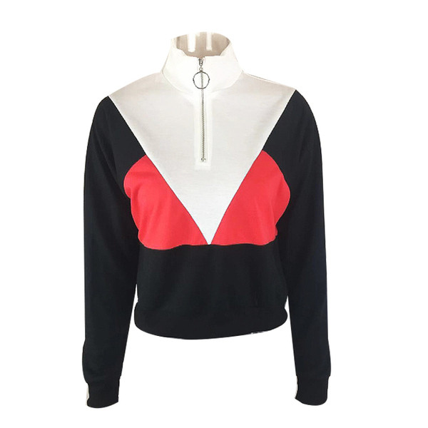 Νέο μοντέλο γυναικείο φούτερ με φερμουάρ και κολάρο