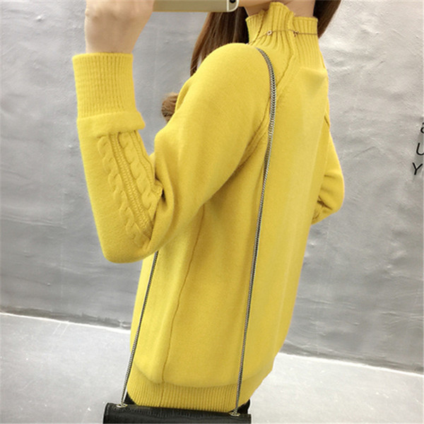 Modern női pulóver magas gallérral több színben