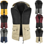 Zsebekkel és kapucnival ellátott férfi mellény több színben