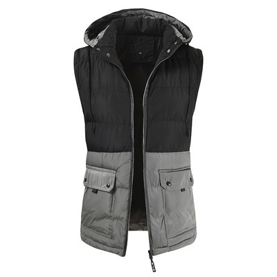 Zsebekkel és kapucnival ellátott férfi mellény több színben