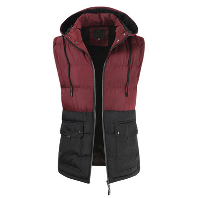 Zsebekkel és kapucnival ellátott férfi mellény több színben