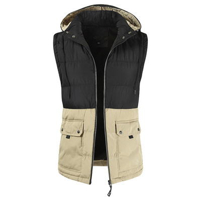 Zsebekkel és kapucnival ellátott férfi mellény több színben