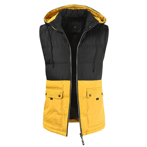 Zsebekkel és kapucnival ellátott férfi mellény több színben