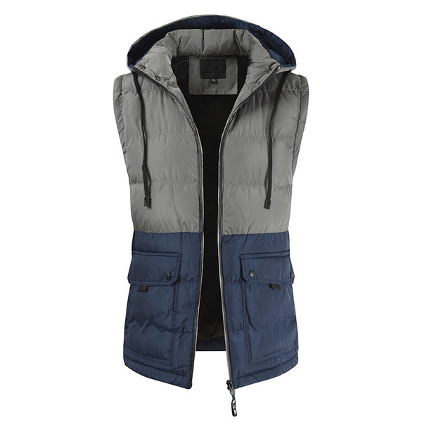Zsebekkel és kapucnival ellátott férfi mellény több színben