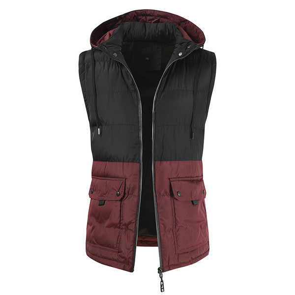 Zsebekkel és kapucnival ellátott férfi mellény több színben